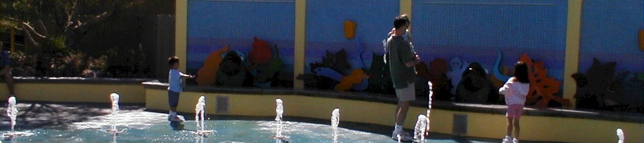 Fountains and gardens at Gilroy Gardens Family Theme Park